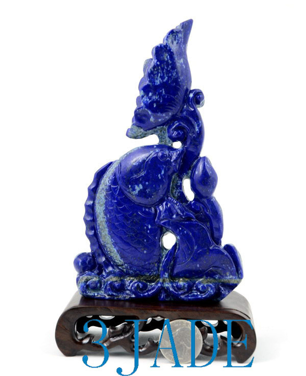 lapis lazuli Gemstone Koi Fish Statue