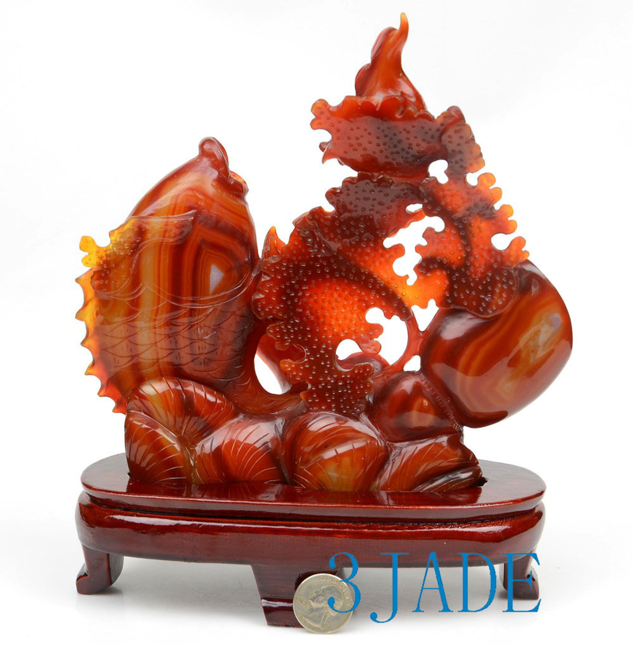 Red Agate Fish Sculpture