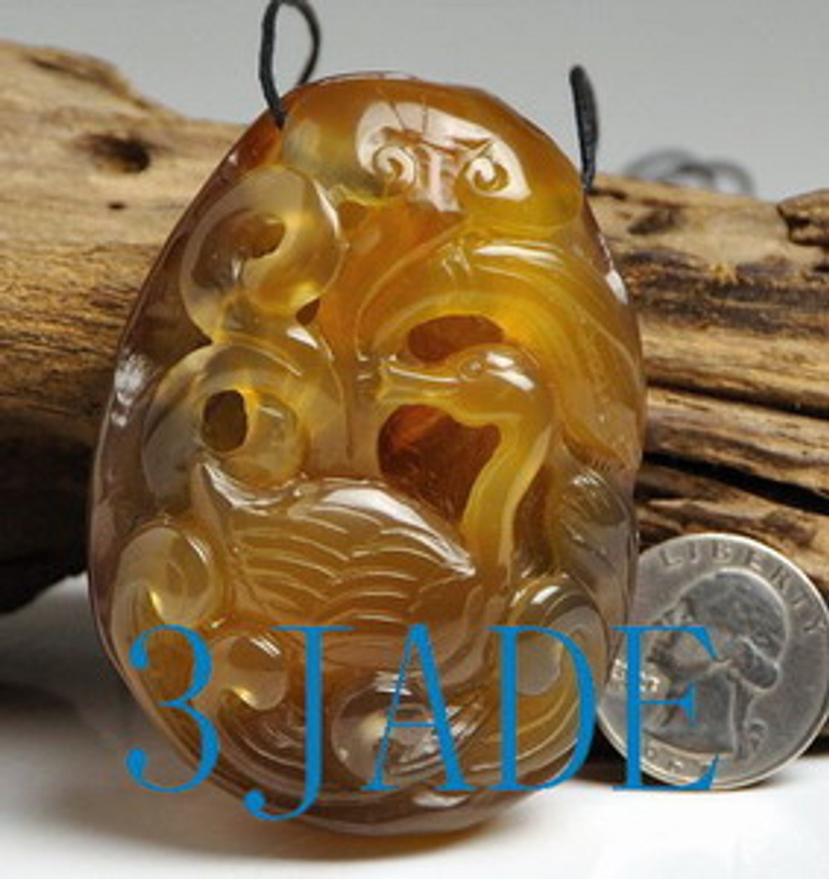 Hand Carved Natural Carnelian / Chalcedony / Agate Goose Amulet / Paperweight