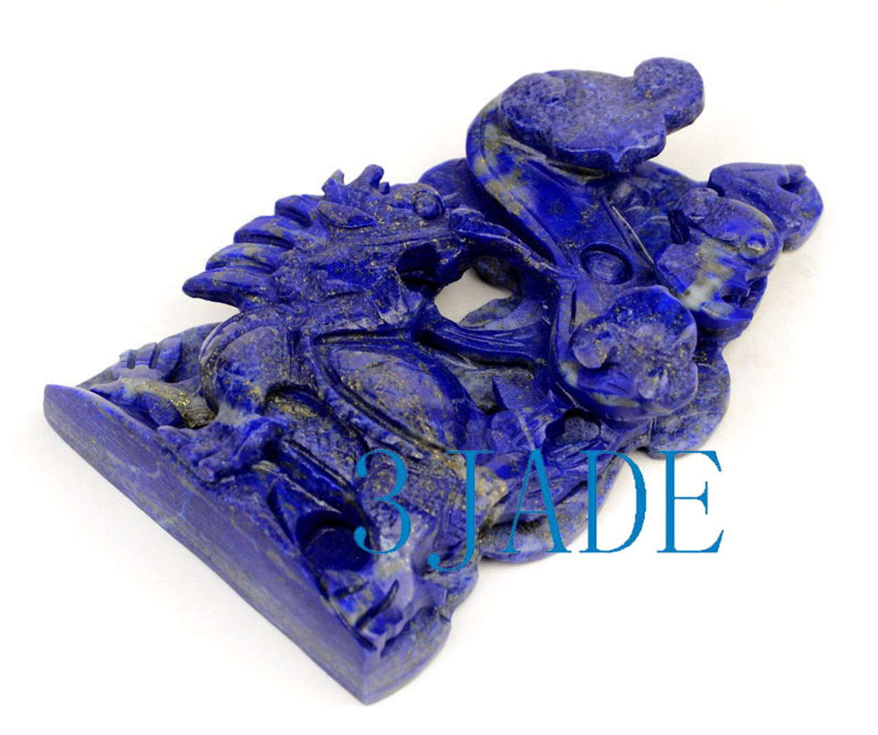 Natural Lapis Lazuli Gemstone Carving Sculpture: Dragon Turtle Statue -J040256