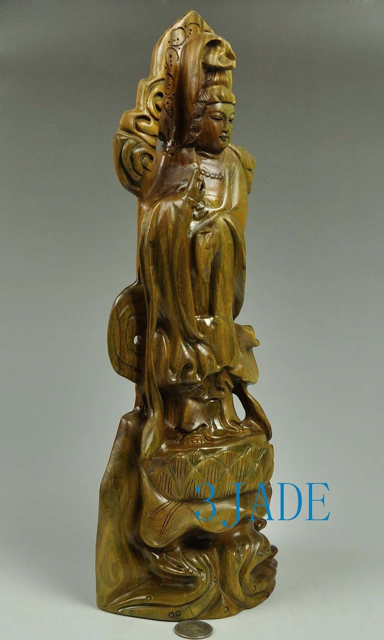 wood kwan-yin carving