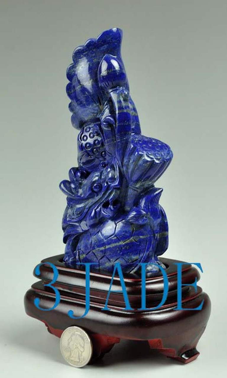 Lapis Dragons Statue