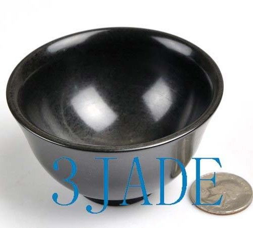 3" Hand Carved Natural Basalt Stone / Rock Bowl / Cup