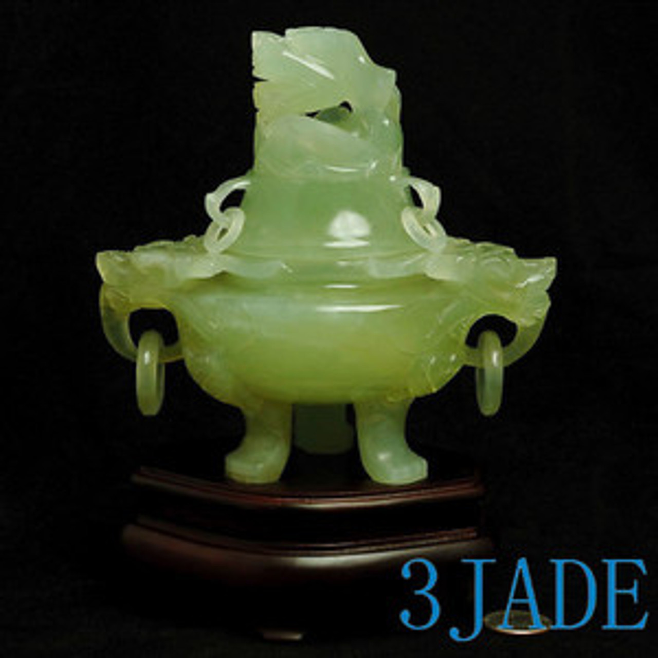 Hand Carved Natural Translucent Xiu YU Censer