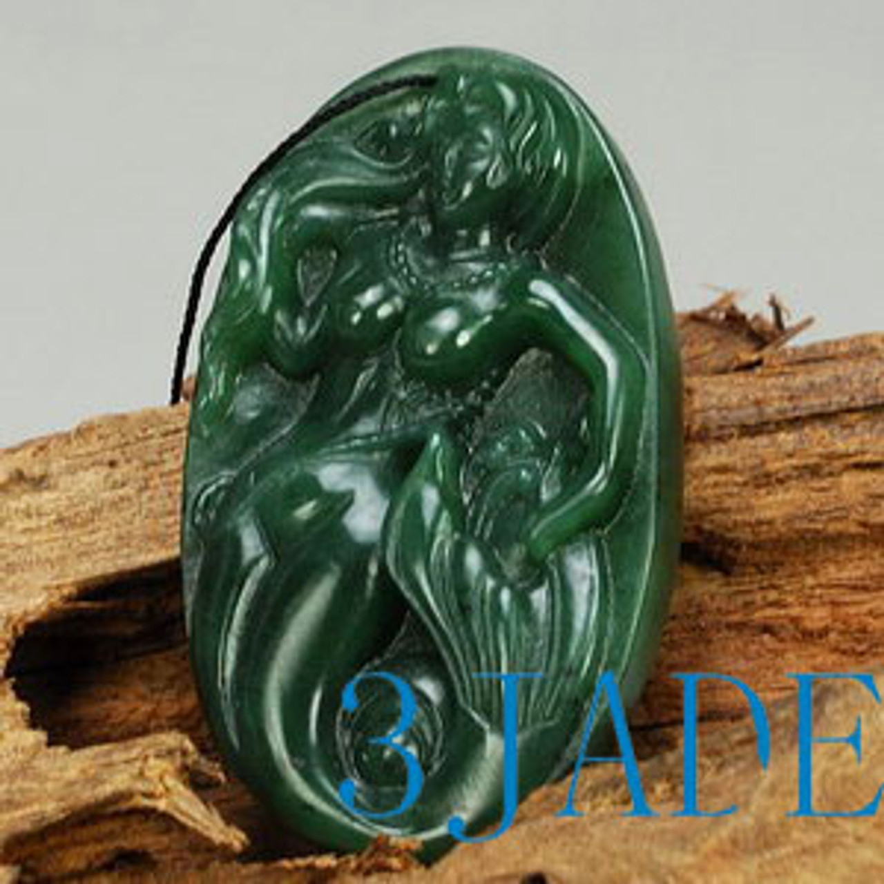 green jade mermaid necklace