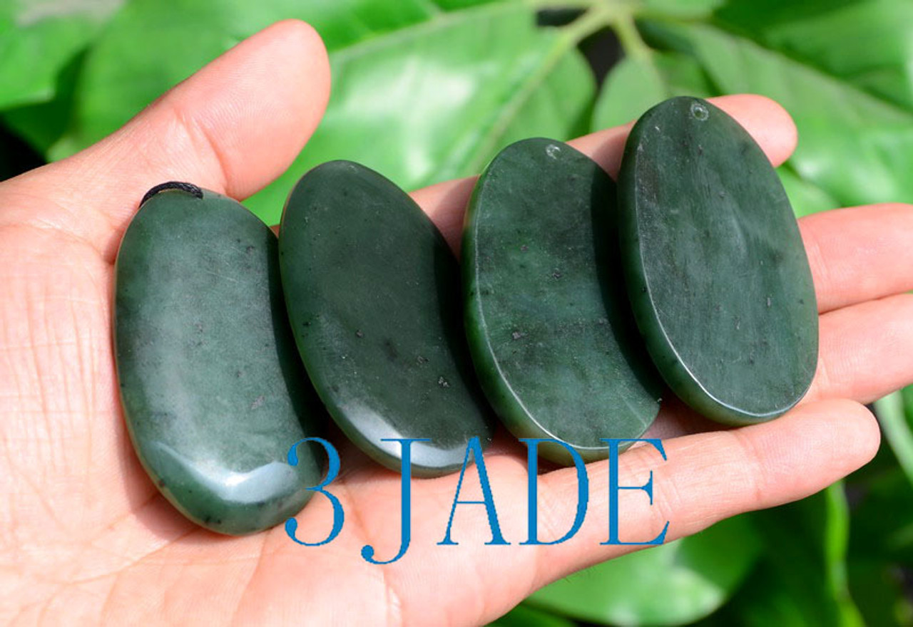 Natural Green Nephrite Jade Mermaid Pendant / Necklace
