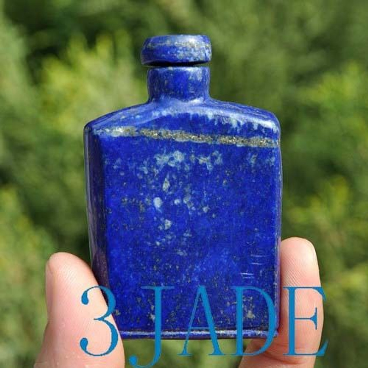 Hand Carved Natural Lapis Lazuli Gemstone Snuff Bottle