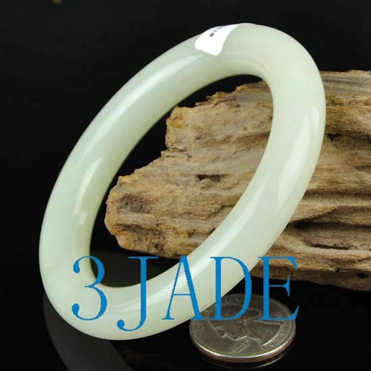 58.5mm Natural Hetian Nephrite Jade Bangle Bracelet w/ Certificate C004213