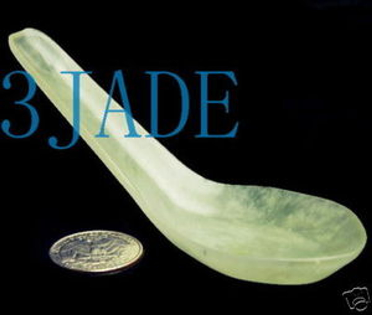 Hand Carved Natural Translucent Jade/Serpentine Spoon