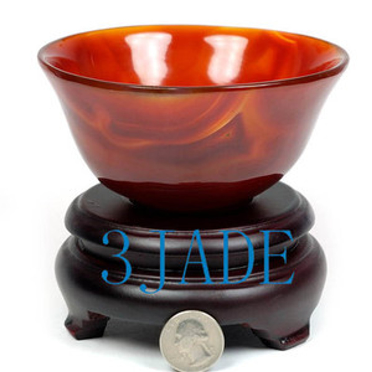 Hand Carved Carnelian / Red Agate Bowl N013066