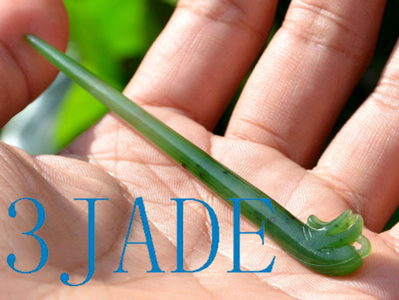 Green Jade Eagle Hair Pin