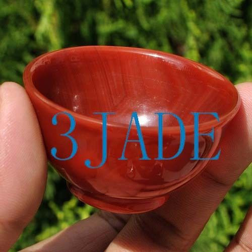 52mm Hand Carved Carnelian / Red Agate Cup / Bowl N013139