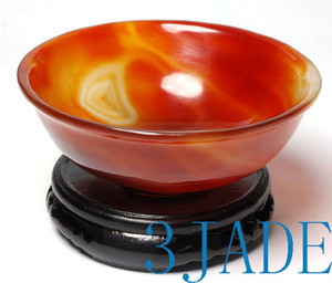 Hand Carved Carnelian / Red Agate Bowl