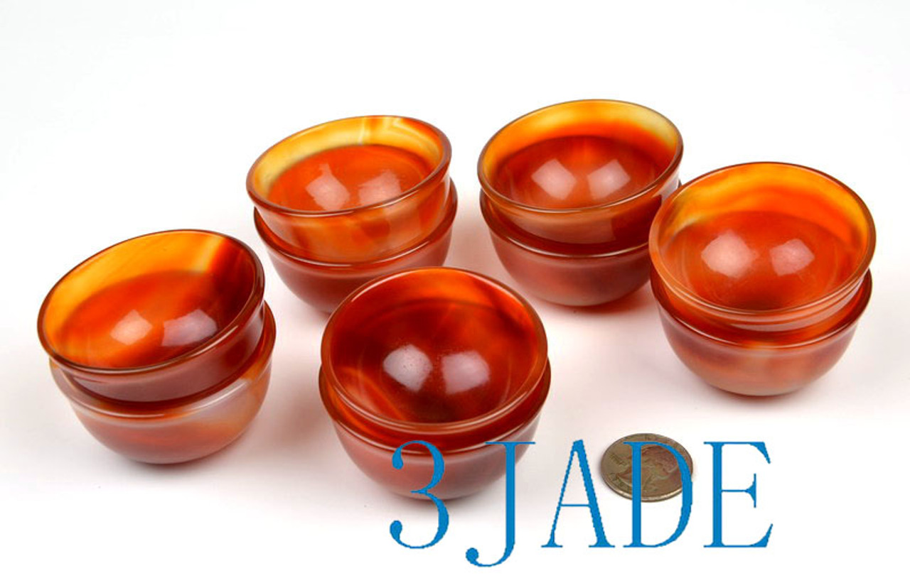 5PCS  Carnelian / Red Agate Cups / Bowls Crystal Stone Shot Glasses Wholesale