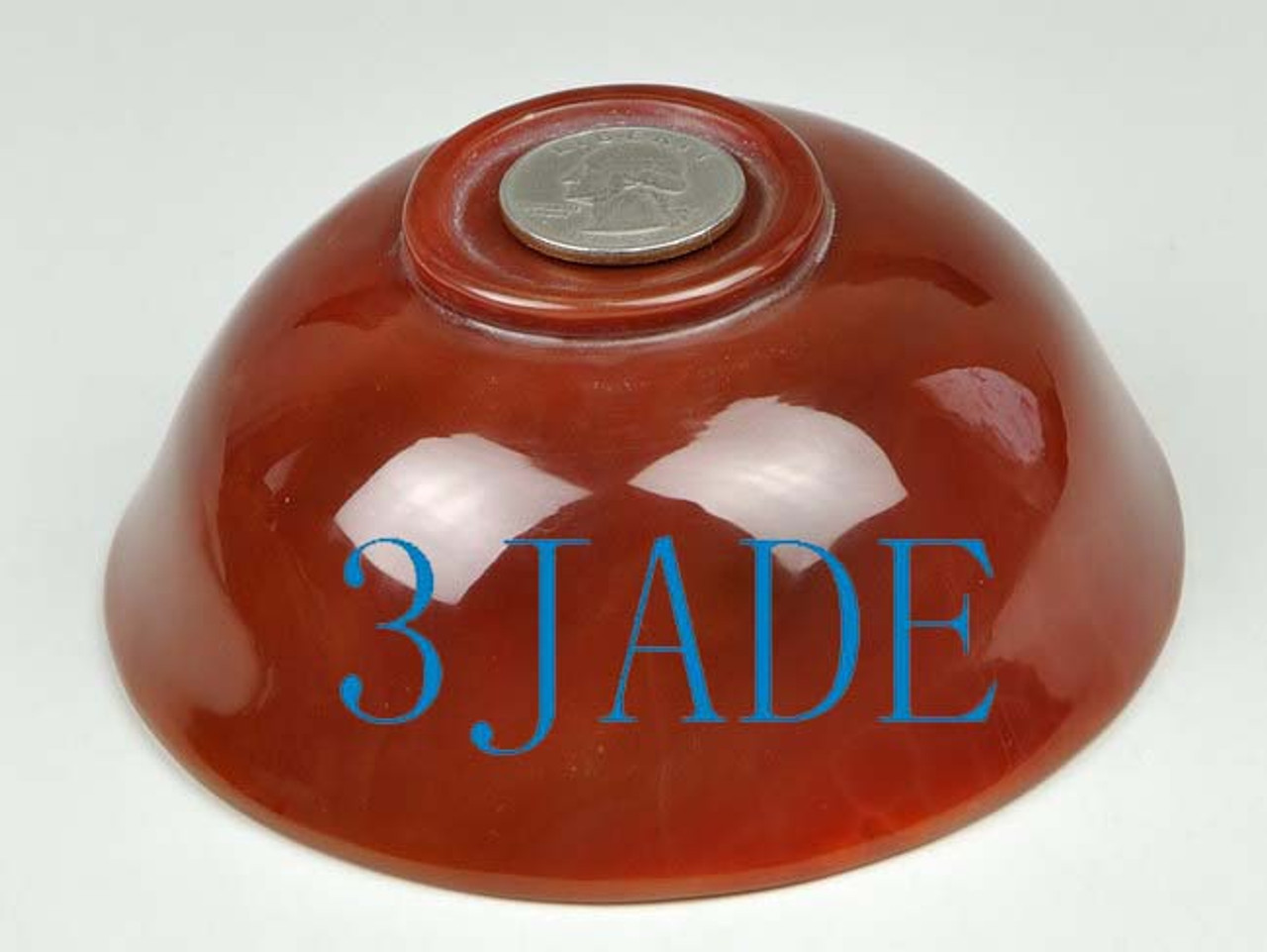 4 1/4" Hand Carved Carnelian / Red Agate Bowl -N013190