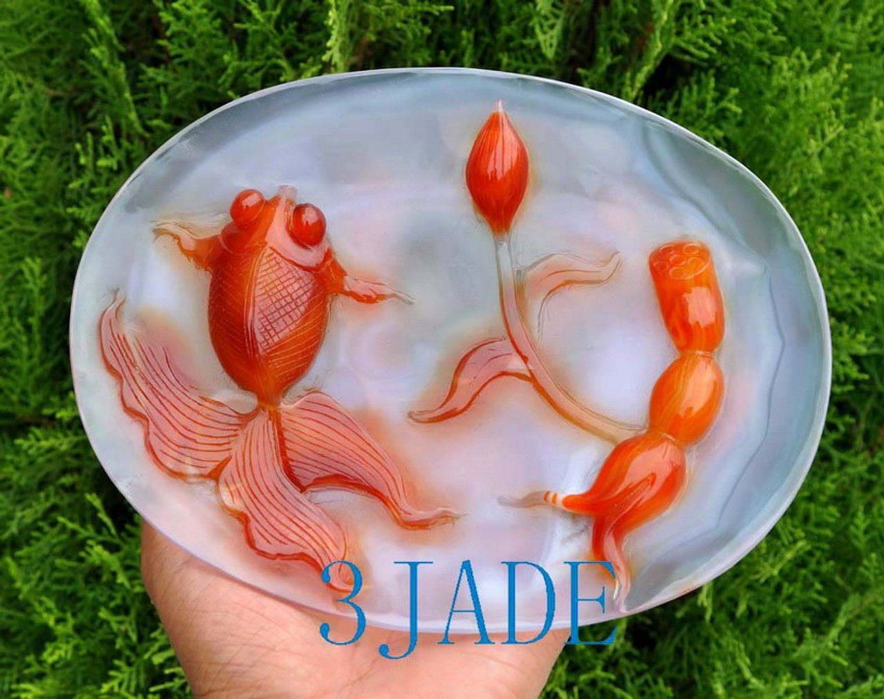 Agate Lotus Fish Plate