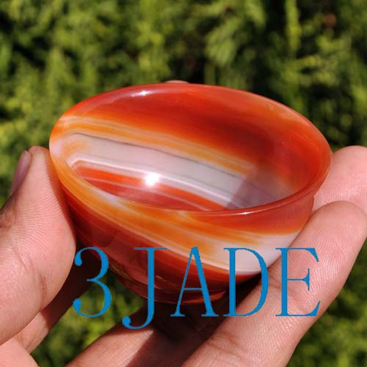 56mm Hand Carved Carnelian / Red Agate Cup / Bowl