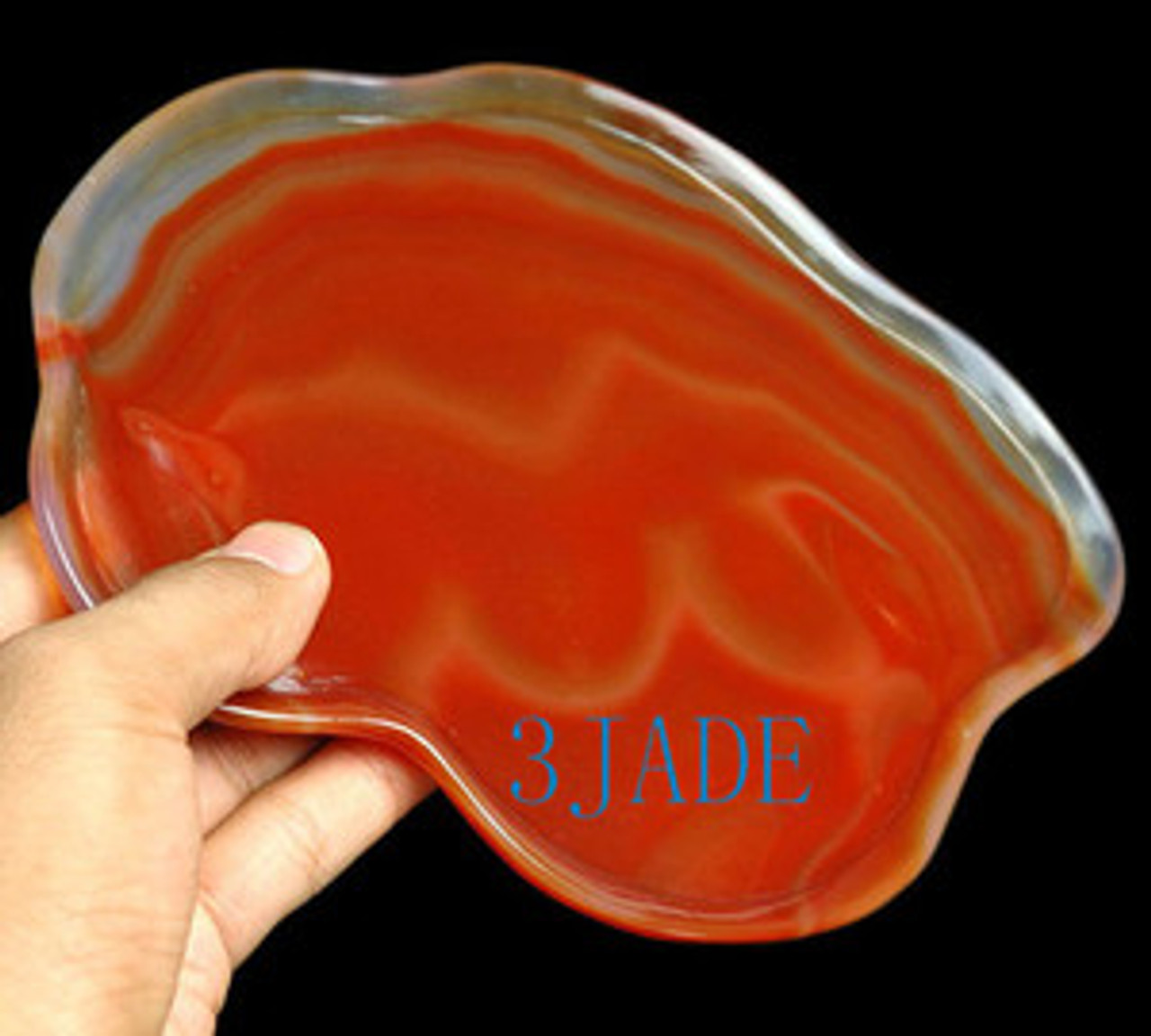 Carnelian / Red Agate Carving: Fruit Plate