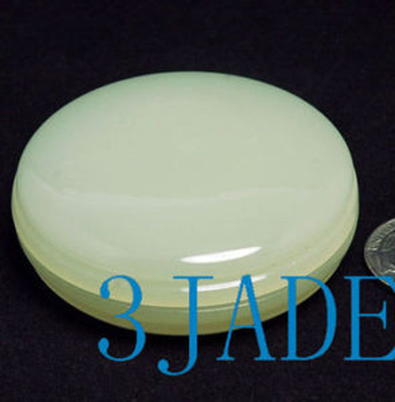 Natural Translucent Calcite Powder Case / White Afghanistan Jade Carving