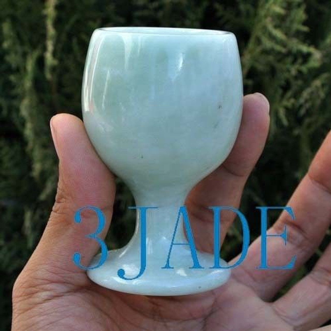 3 1/4" Hand Carved Natural Stone Goblet Calcite Rock Wine Cup -N026007