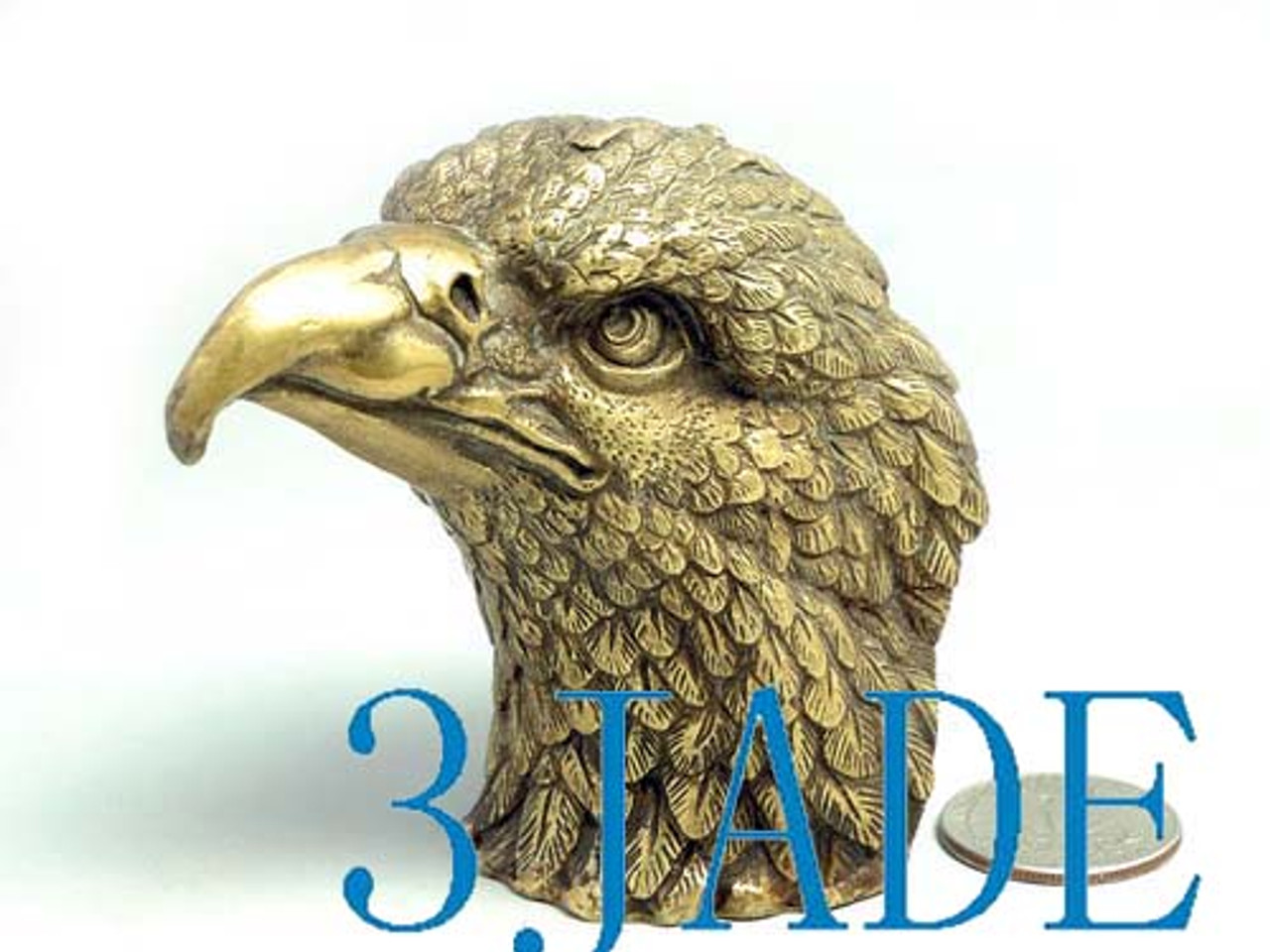 Vintage Style Brass Eagle Head Statue / Art