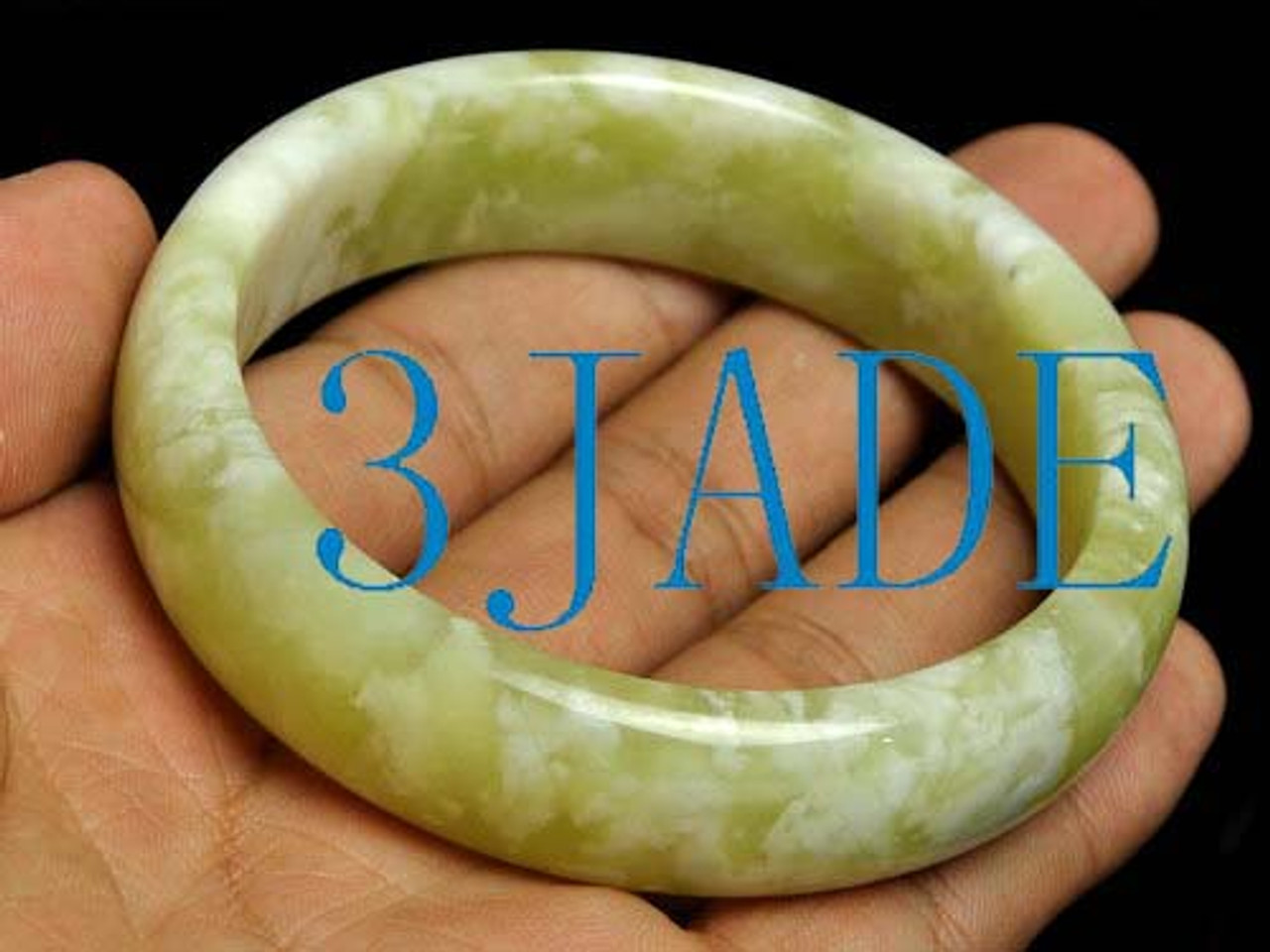 59mm Natural Cloudy Xiu Jade / Serpentine Bangle Bracelet -C005006