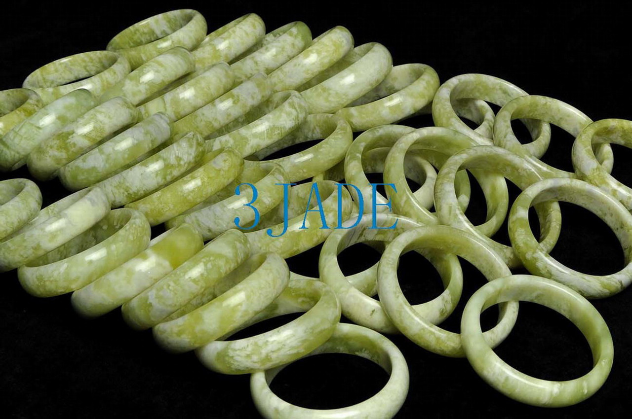 59mm Natural Cloudy Xiu Jade / Serpentine Bangle Bracelet -C005006