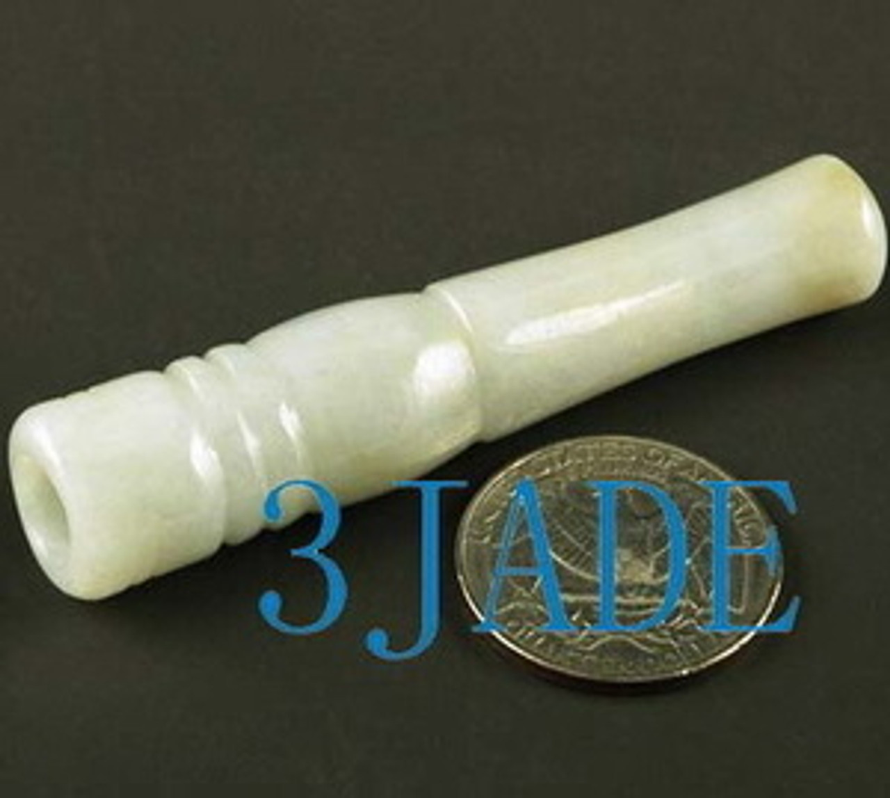 Hand Carved A Grade Natural Jadeite Jade Cigarette Holder