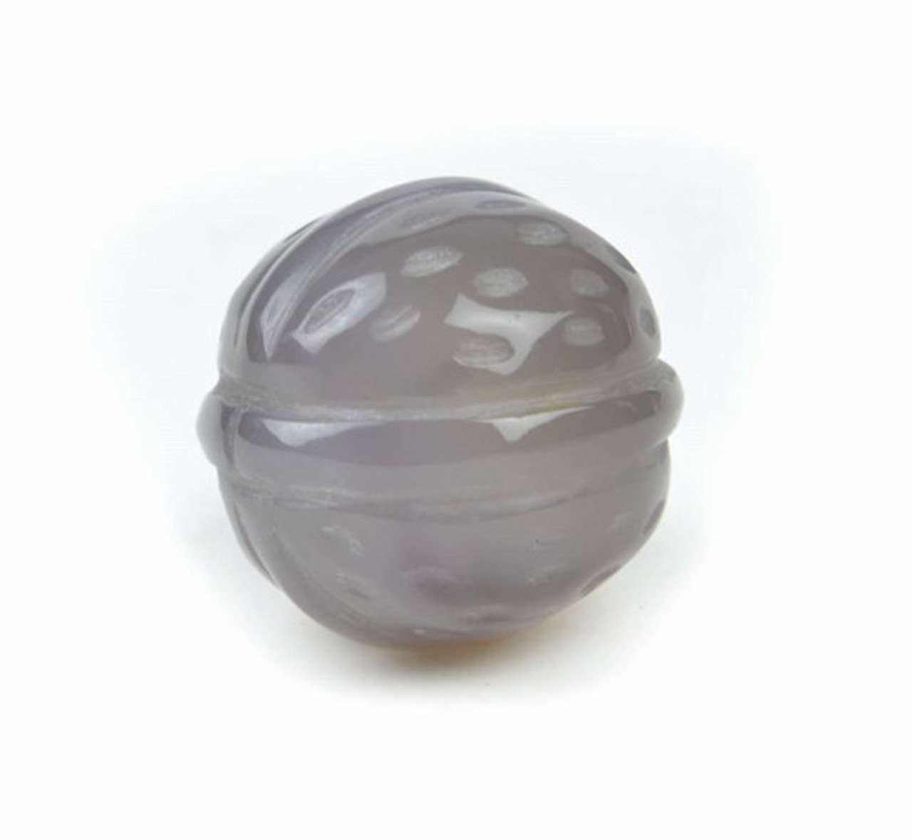 Hand Carved Natural Agate Walnut Ball / Chalcedony Sphere -Q010074