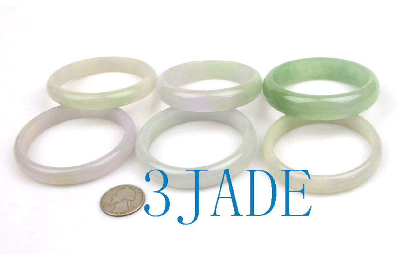 Jadeite bangle set slightly rearranged under studio light