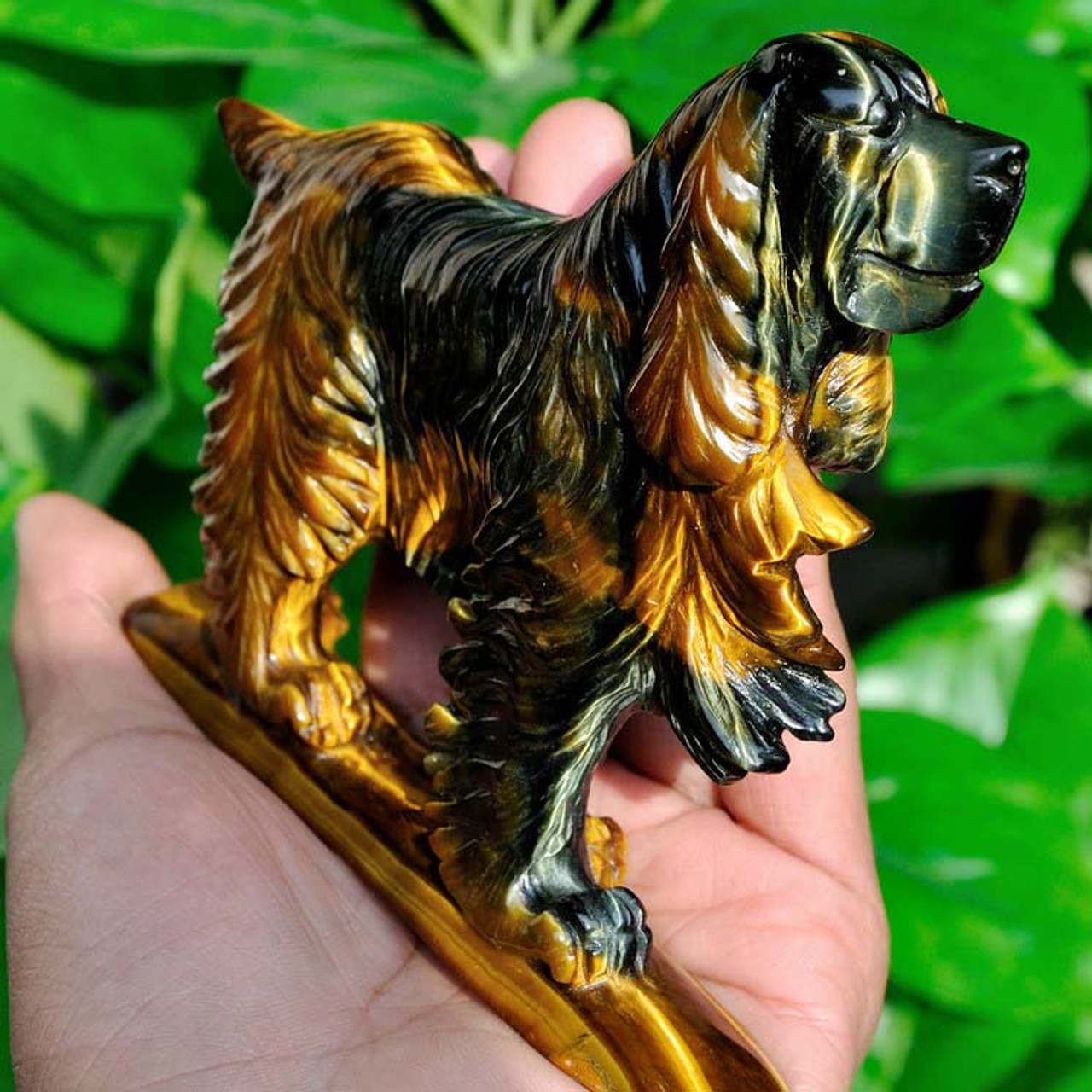 tiger's eye dog statue