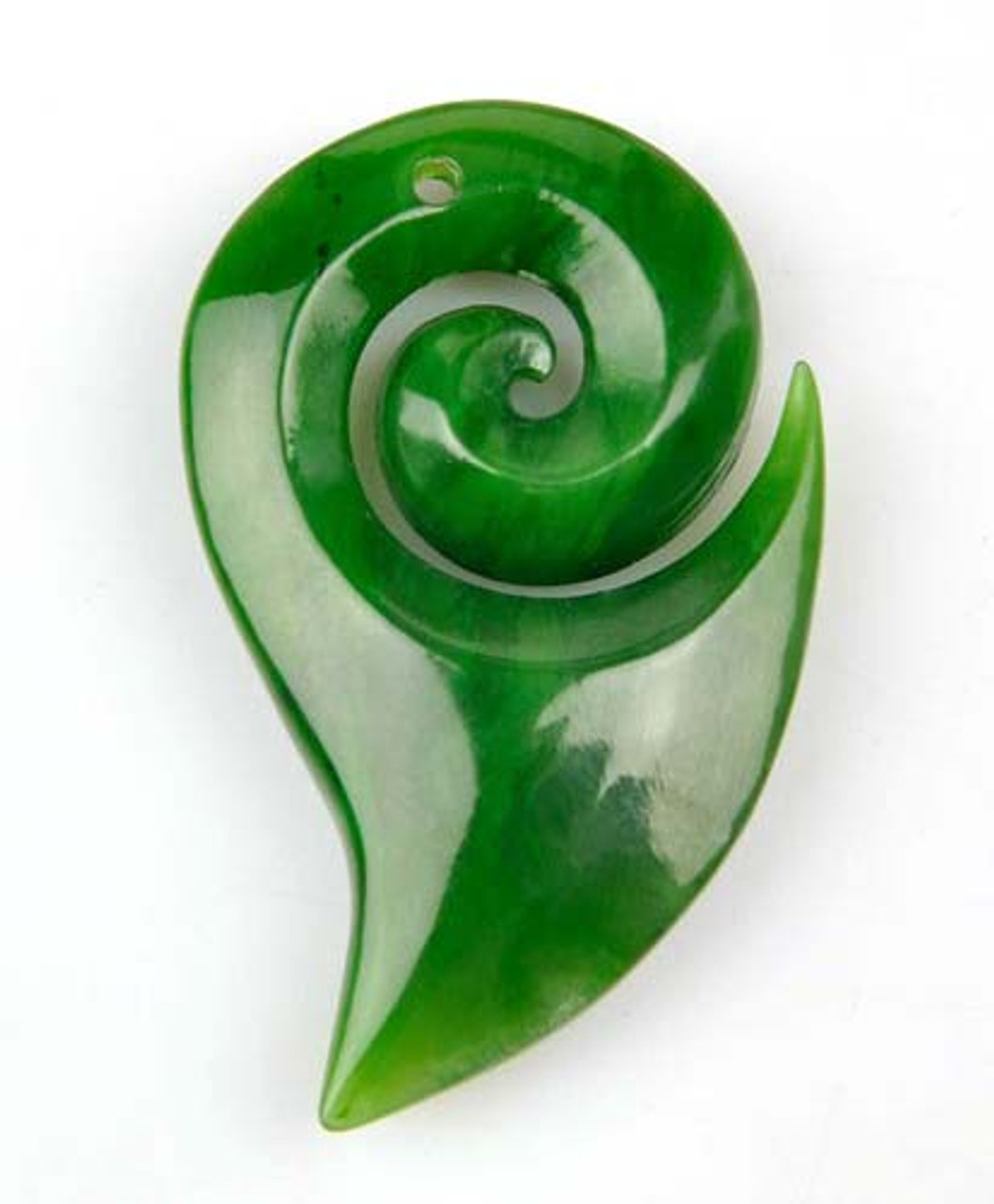 green jade koru pendant