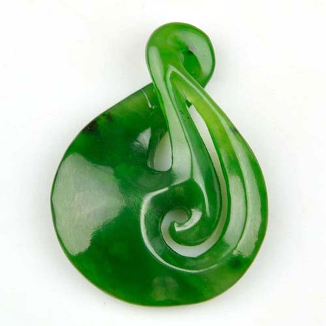 green jade twist Koru pendant