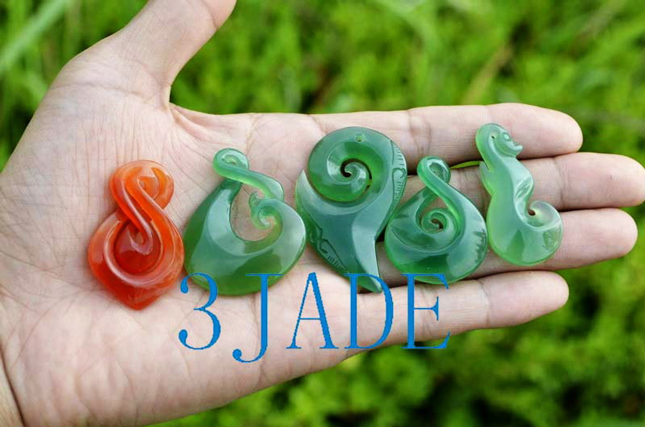 Agate Koru Twist Pendants