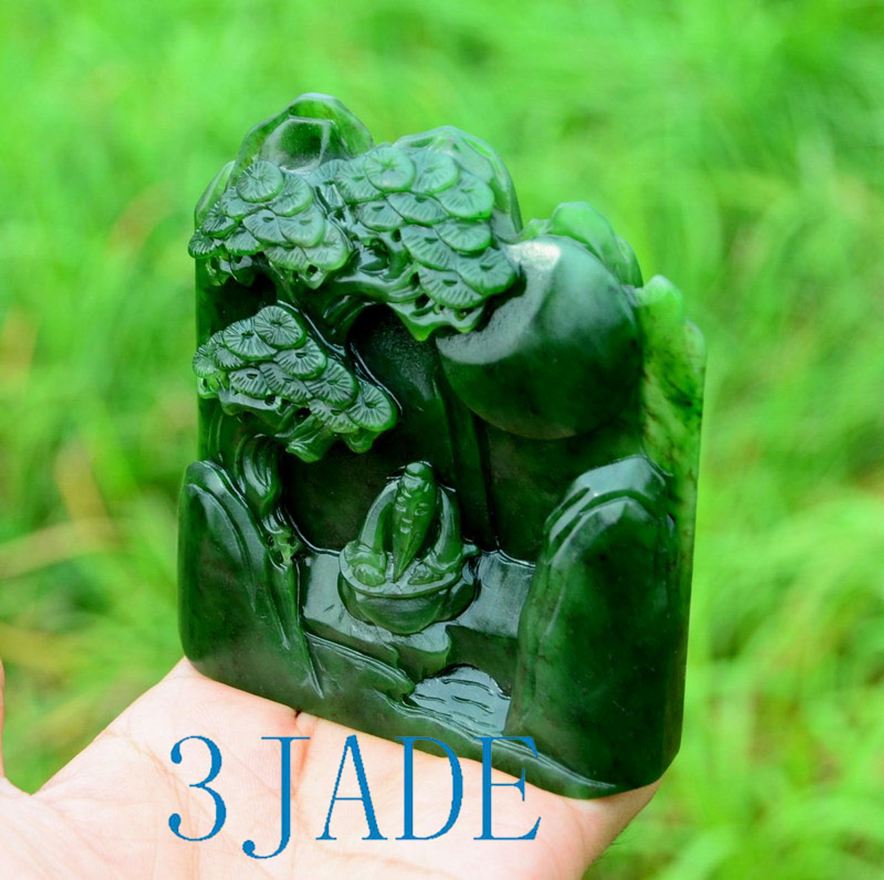 Green Jade Scenery Statue