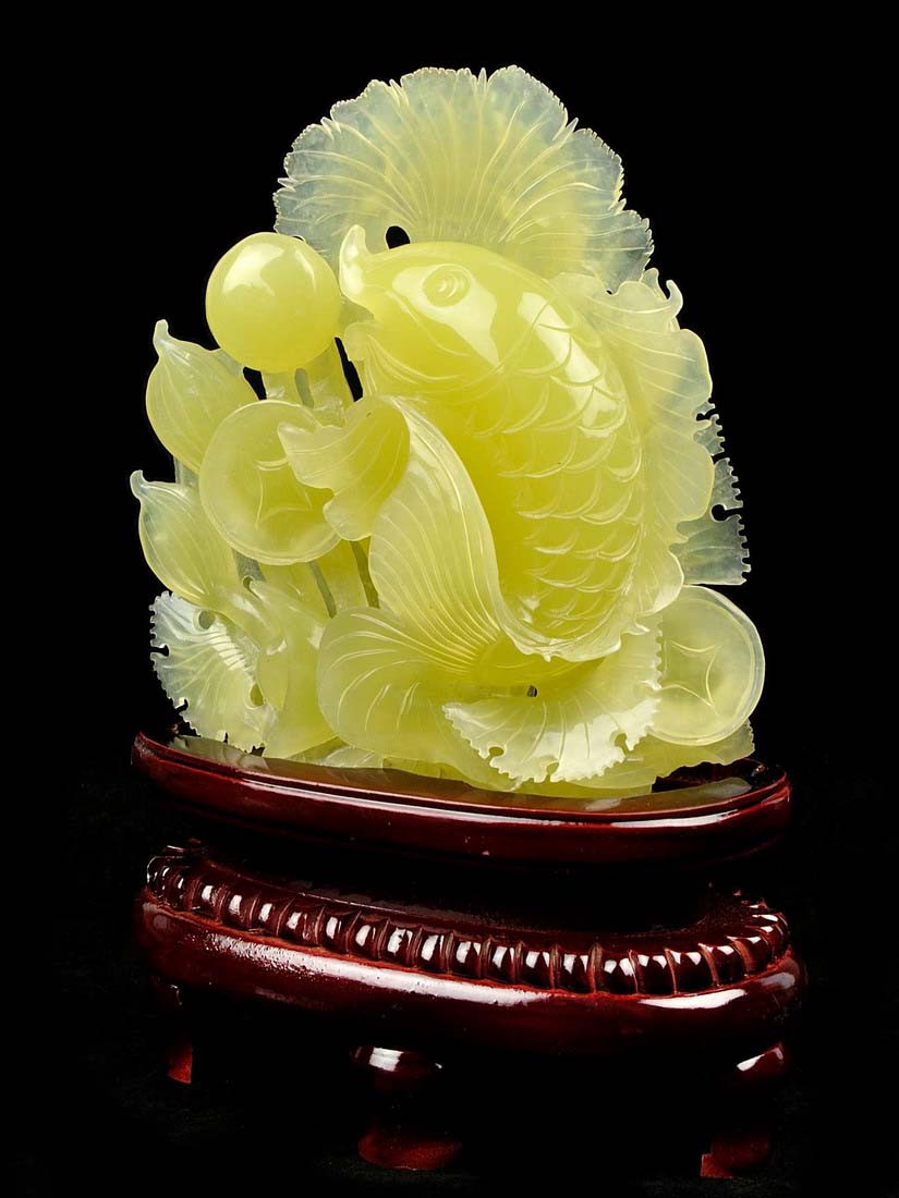 jade Koi fish statue