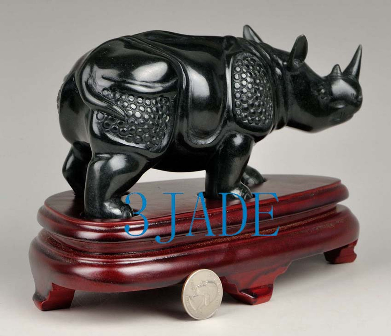 gemstone rhinocero carving