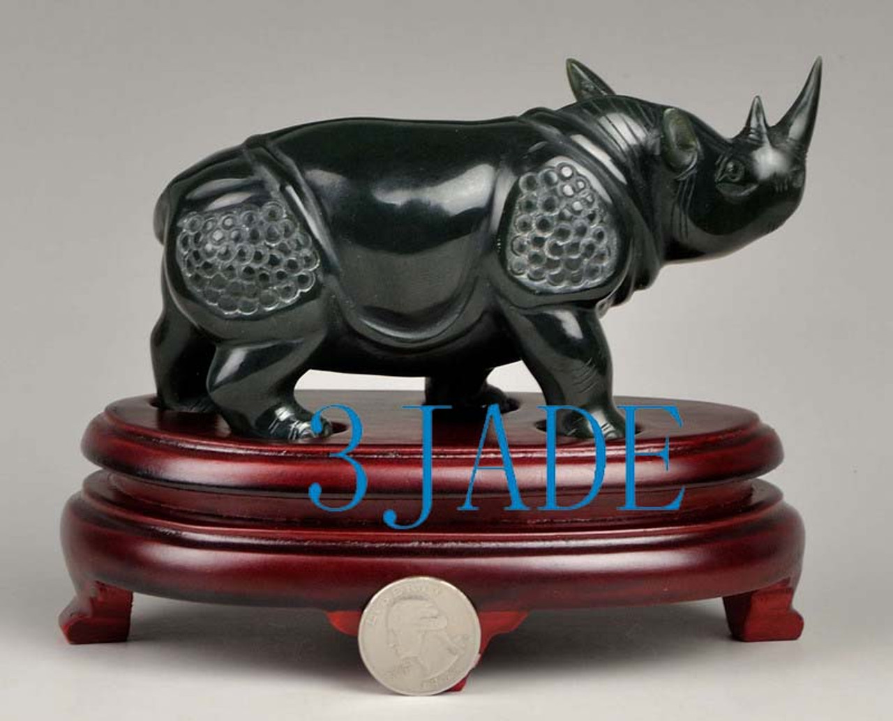 gemstone rhinocero carving