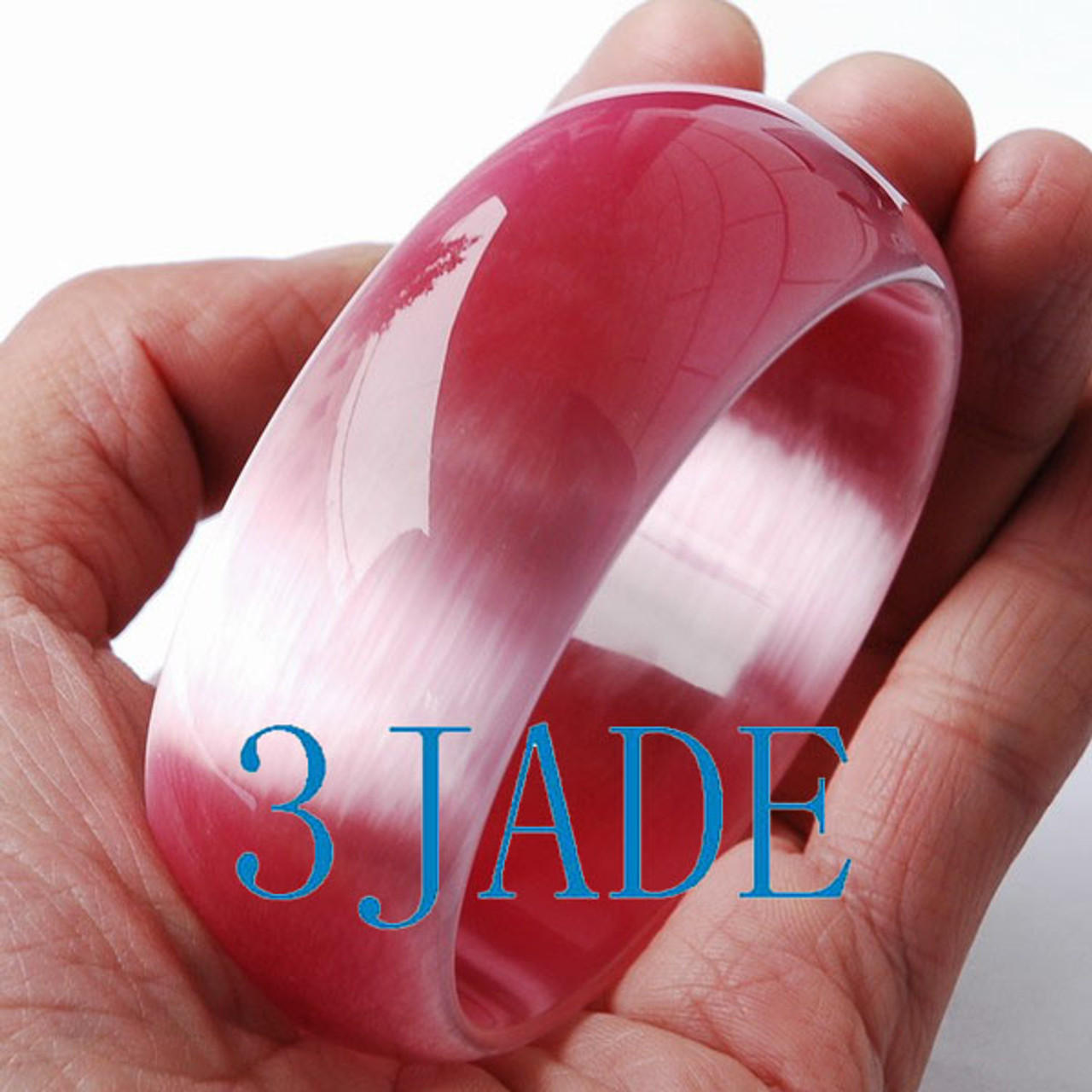 Amazon.com: AAGAZA Pink Jade Bangle Bracelet for Women Ice Hibiscus Agate  Bangle Chalcedony Jewelry with Certificate Gift for Mom /5999 (Color : Pink,  Size : 58mm) : Clothing, Shoes & Jewelry
