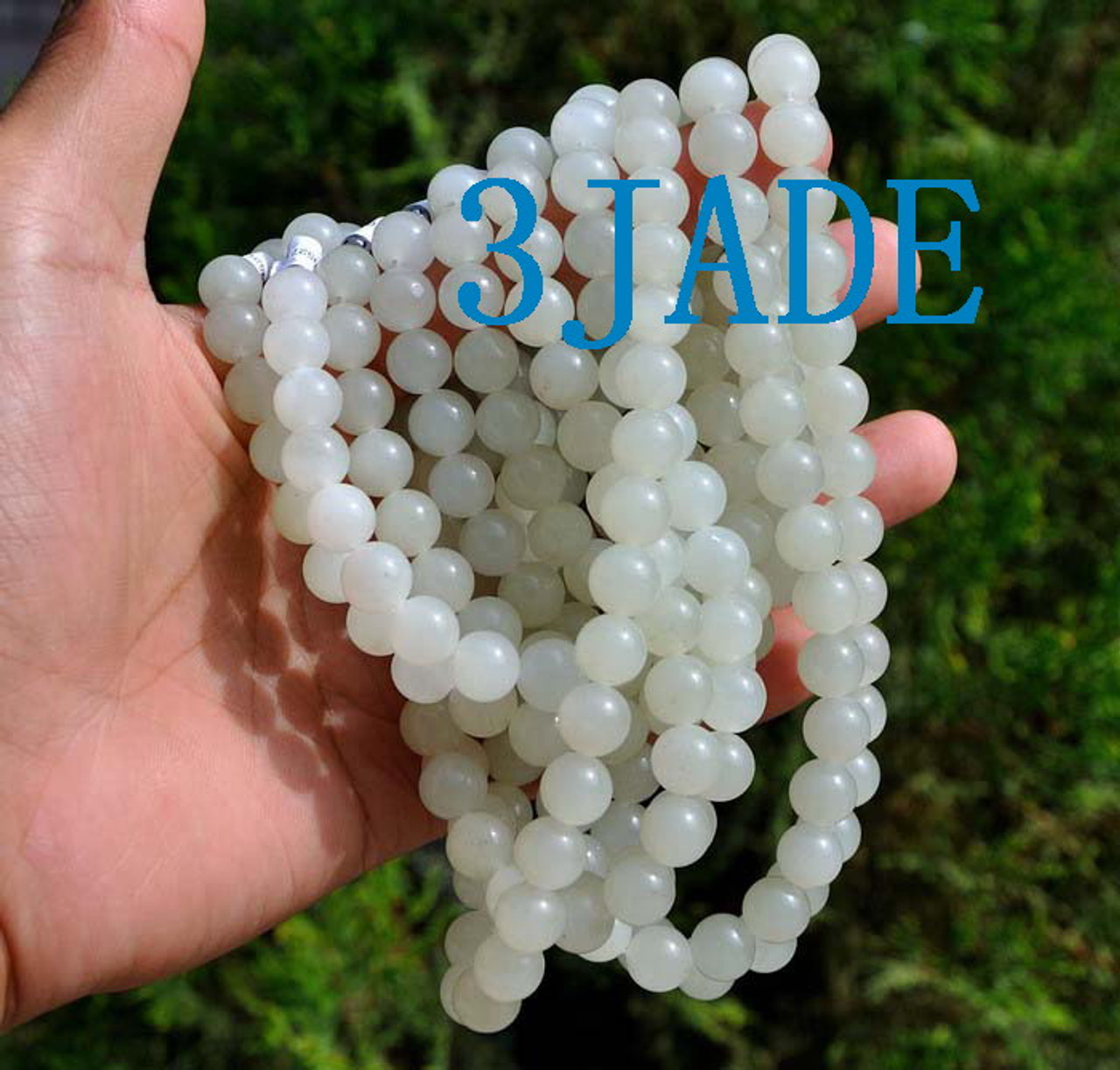 white jade beads