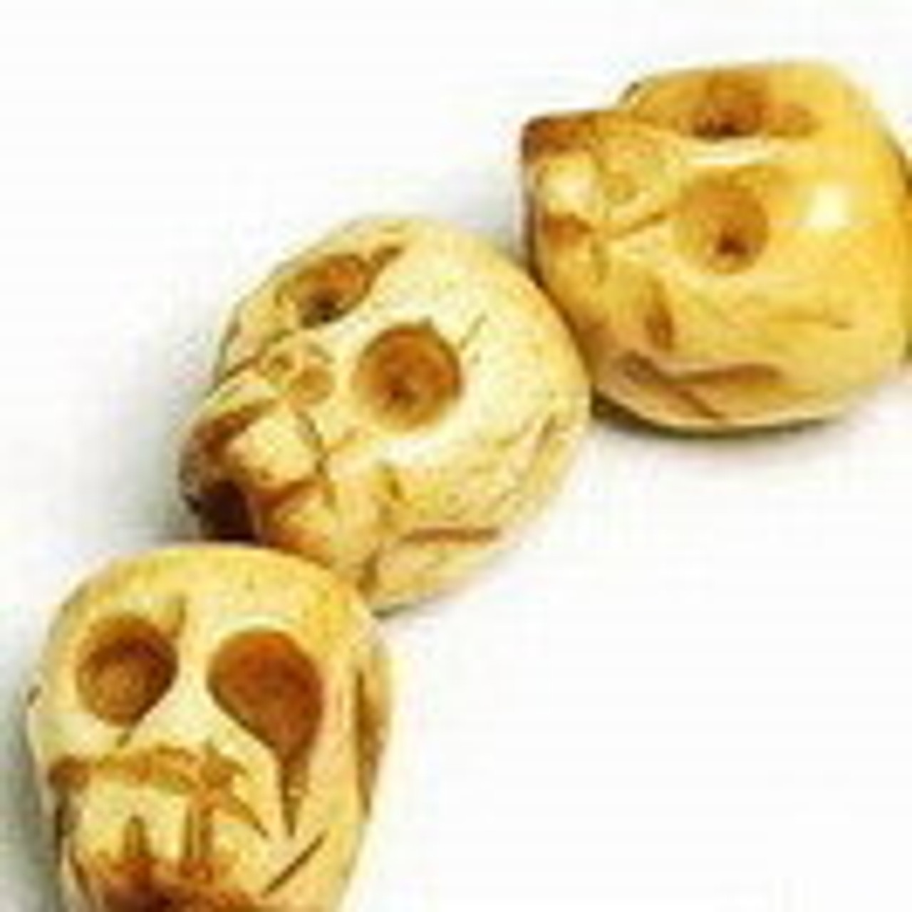 Tibetan Hand Carved Bone Skull Beads Bracelet
