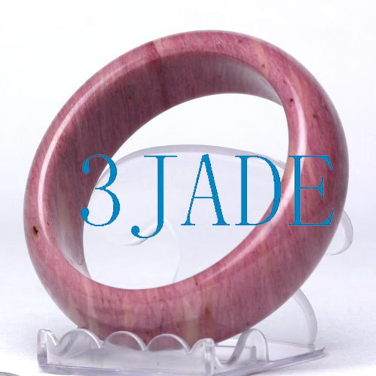 59.5mm Natural Rhodonite Gemstone Pink Bangle Bracelet -C040026