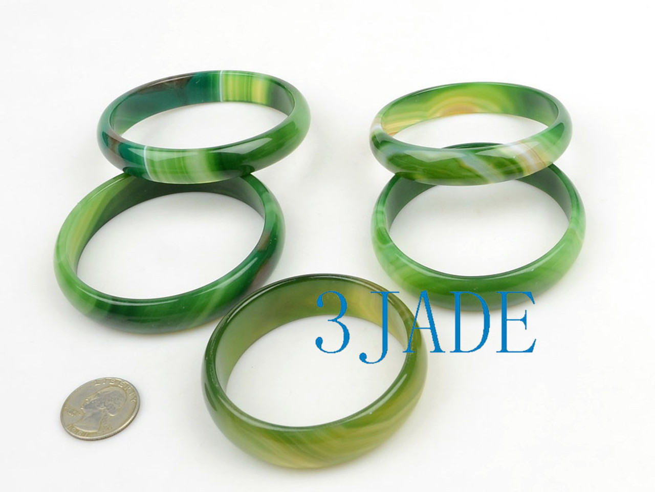 Wholesale Mixed Green Yellow Colorful Agate Bangles Bracelets