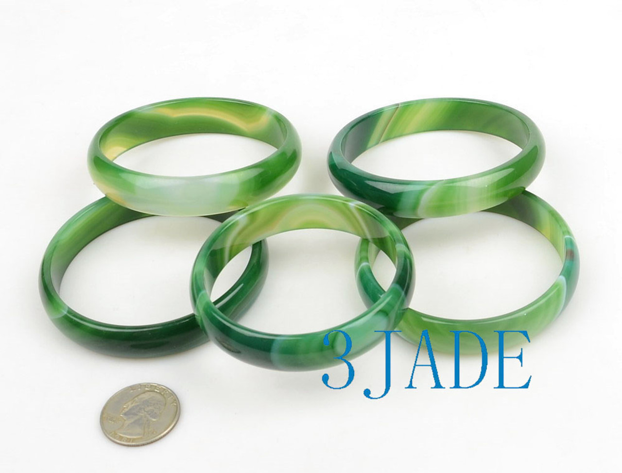 Wholesale Mixed Green Yellow Colorful Agate Bangles Bracelets