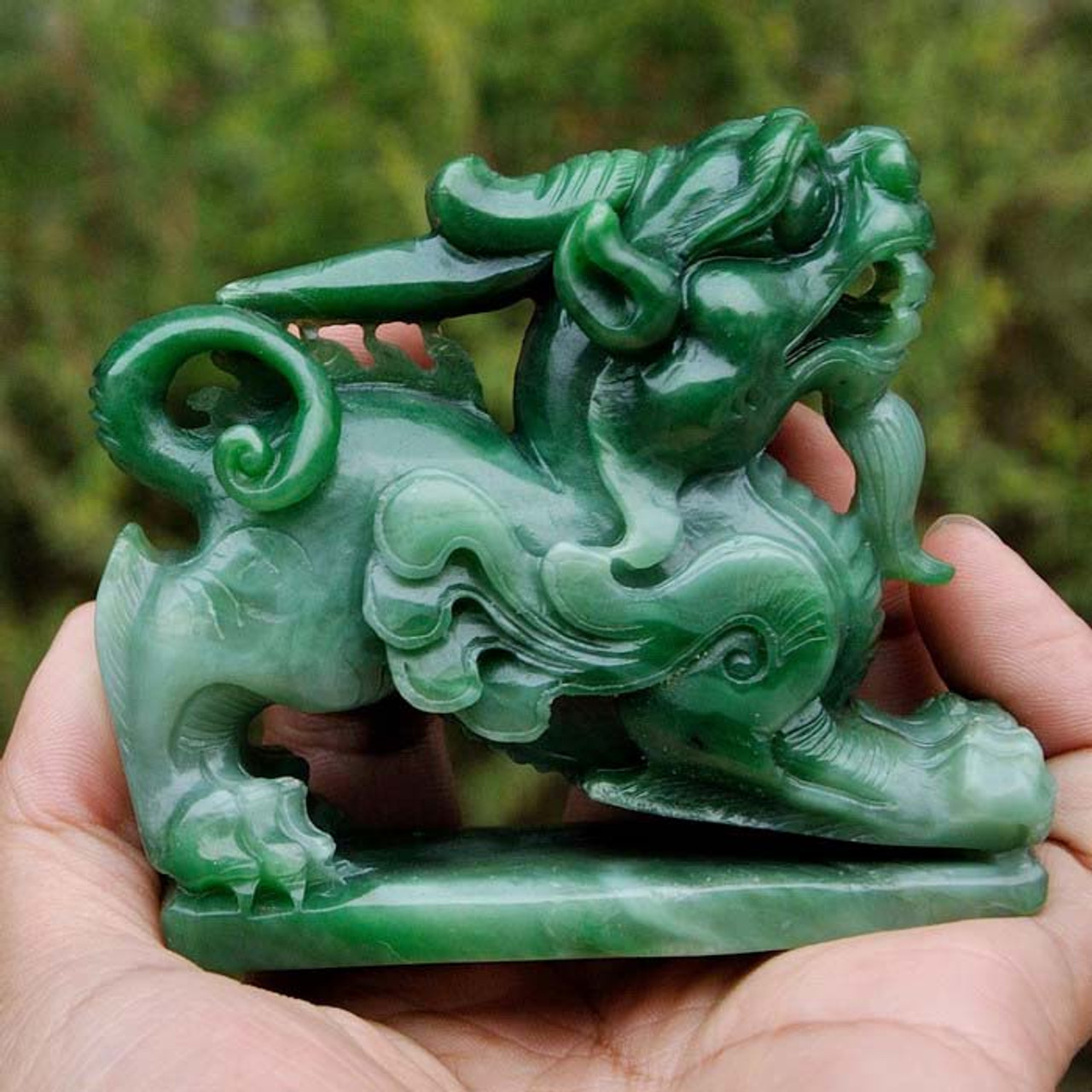 Green Jade Carving