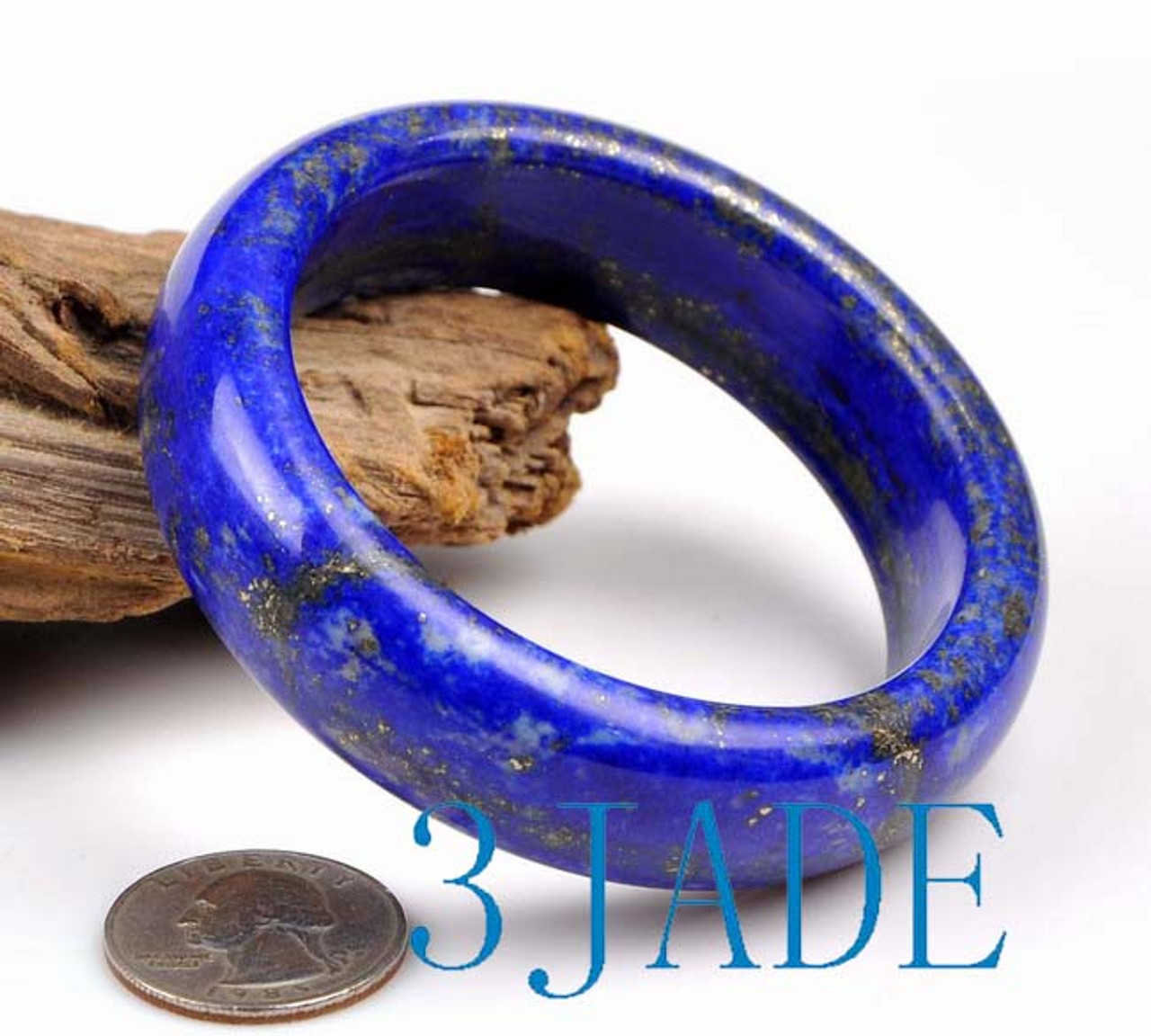 58.5mm Rare Natural Lapis Lazuli Gemstone Bangle Bracelet -C035042
