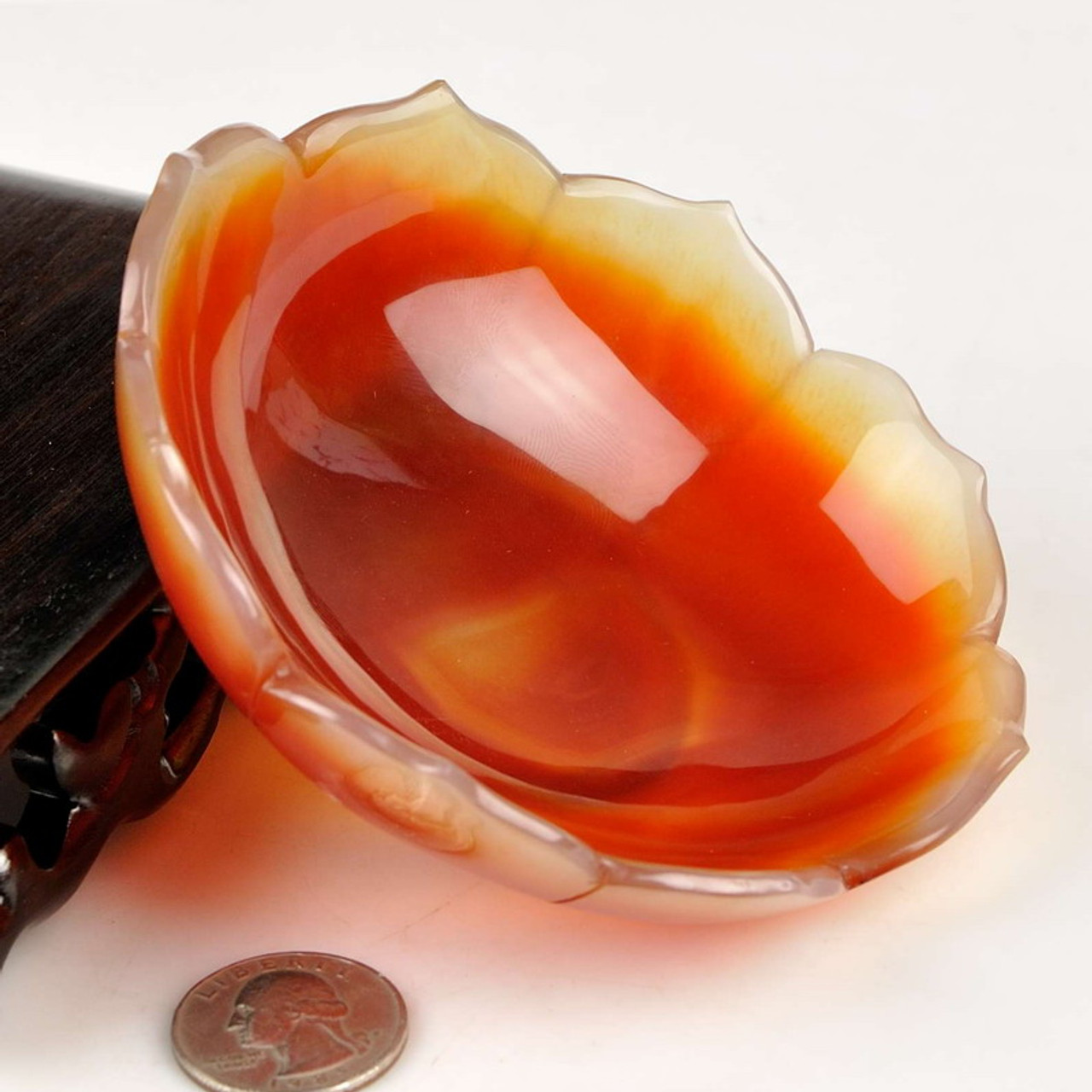 Carnelian / Red Agate Vessel Ashtray Inkstone Bowl