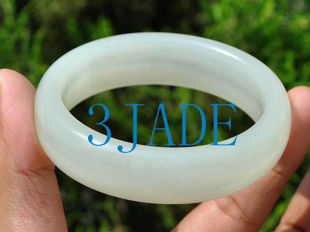 60mm Hetian white jade bangle