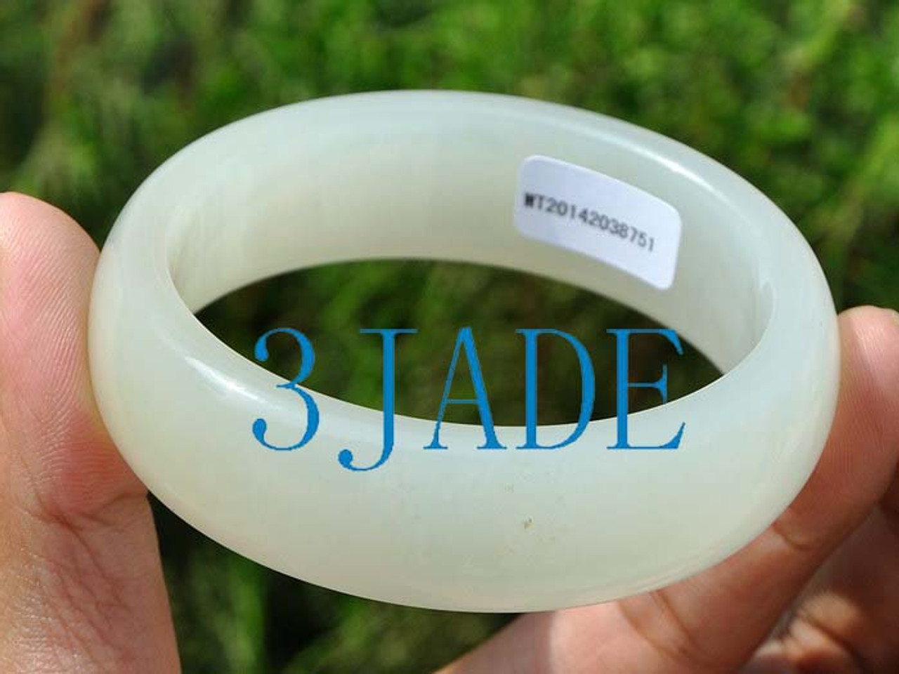 60mm Hetian white jade bangle