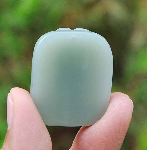 Hand Carved Natural Hetian Nephrite Jade Flower Charm Pendant -G020268-71